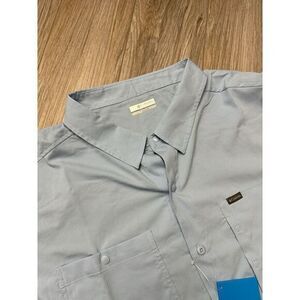 Columbia Men Blue 3X‎ Omni-Shade Broad Spectrum Button Up Short Sleeve Shirt NWT